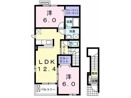 マミーハウスII A(2LDK/2階)の間取り写真