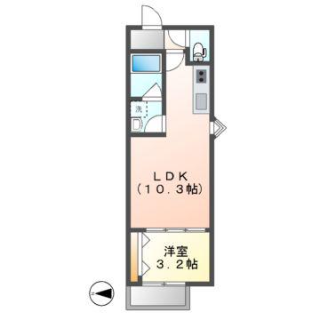 LECOCON上飯田(1LDK/1階)の間取り写真