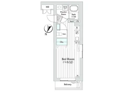MDM柿の木坂(1K/3階)の間取り写真