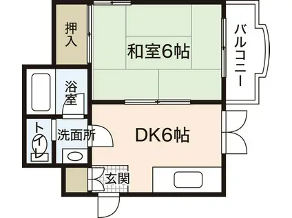 ベルメゾン横田(1DK/4階)の間取り写真