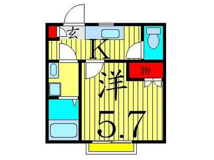 ファインベル北綾瀬IV(1K/1階)の間取り写真