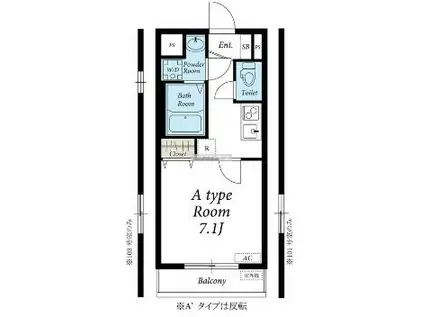 リブリ・ディエス参番館(1K/1階)の間取り写真