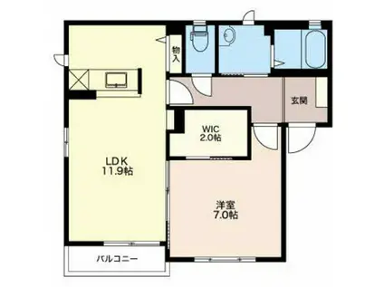 ヴォアソルテ(1LDK/1階)の間取り写真