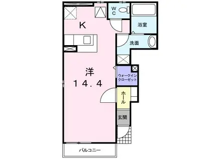 フレスクーラ(ワンルーム/1階)の間取り写真