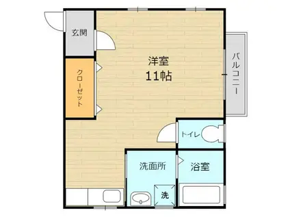 塚原コーポ(ワンルーム/2階)の間取り写真