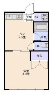 サンハウス相南(1DK/2階)の間取り写真
