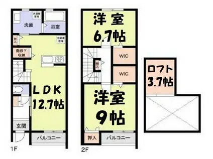ブリエ・アン(2LDK/2階)の間取り写真