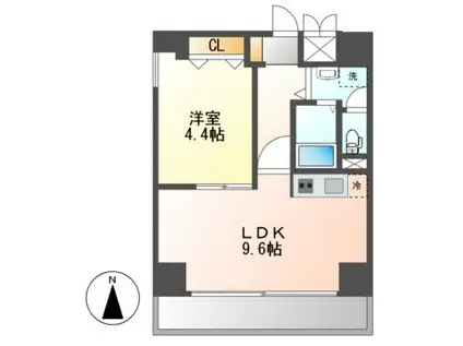 ウイングF・S(1LDK/6階)の間取り写真
