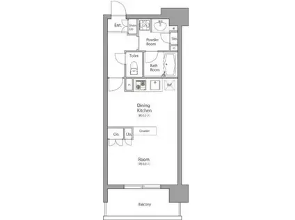 スパシエルクス西川口(1DK/7階)の間取り写真