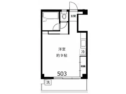 美山フラッツ(ワンルーム/5階)の間取り写真