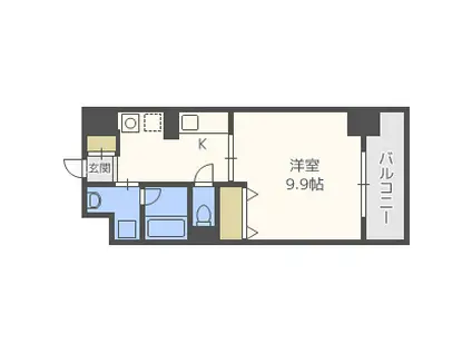 タウンコート幸町(1K/7階)の間取り写真