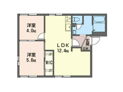SHM カーサ谷津(2LDK/2階)の間取り写真