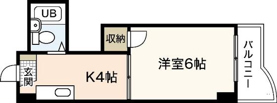 ホワイト・ヴィラ(1DK/3階)の間取り写真