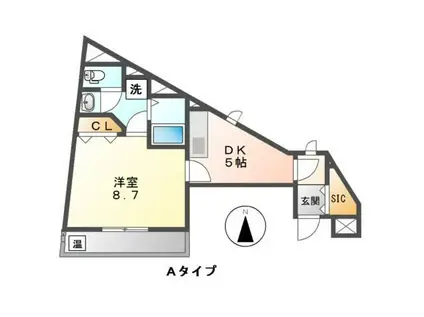 LE TEMPS HEUREUX ” S(1DK/1階)の間取り写真