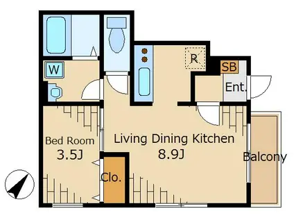 メゾン・ド・マシマ(1LDK/1階)の間取り写真