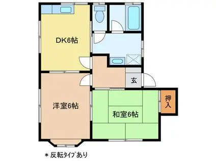 斉藤コーポ(2DK/1階)の間取り写真