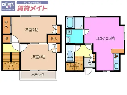 グランドマリーナC(2LDK/1階)の間取り写真