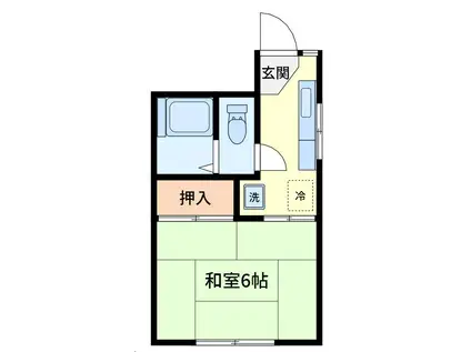 コーポミサト(1K/2階)の間取り写真