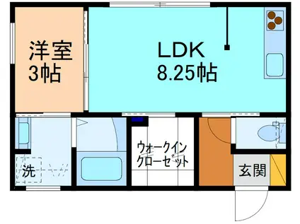 AILES(1LDK/2階)の間取り写真
