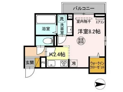 RISE(1K/3階)の間取り写真