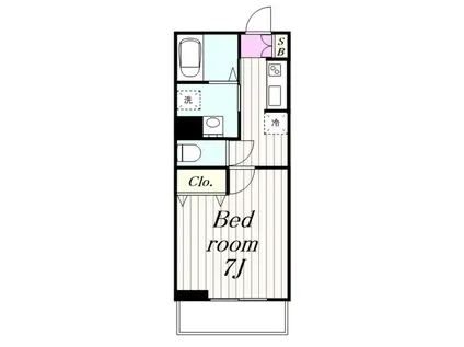 ラフルール(1K/1階)の間取り写真