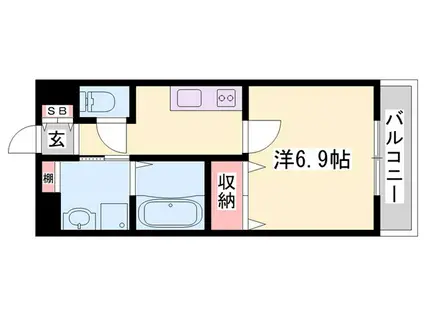 MISTRAL千代田(1K/5階)の間取り写真