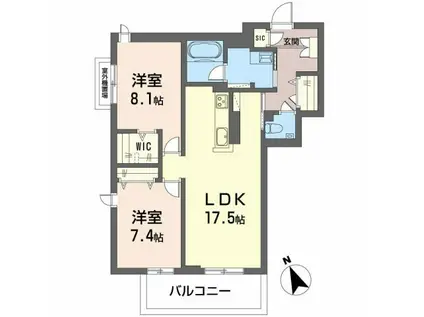 クレイエール(2LDK/3階)の間取り写真