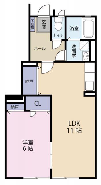向日葵II(1LDK/1階)の間取り写真
