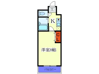 グリーンスクエア(1K/5階)の間取り写真