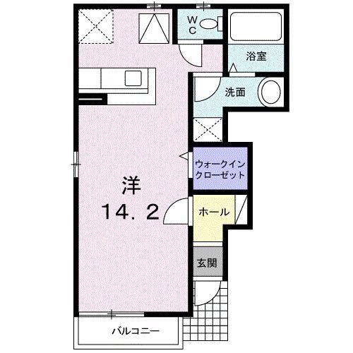 湘南新宿ライン高海 井野駅(群馬) 徒歩24分 2階建 築20年(ワンルーム/1階)の間取り写真