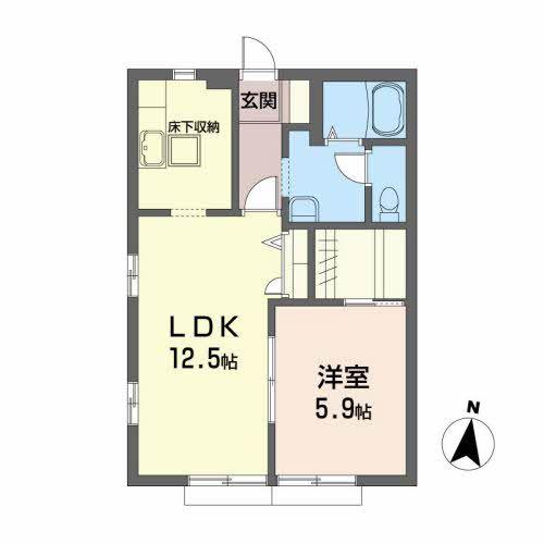 RE・ピュア(1LDK/1階)の間取り写真