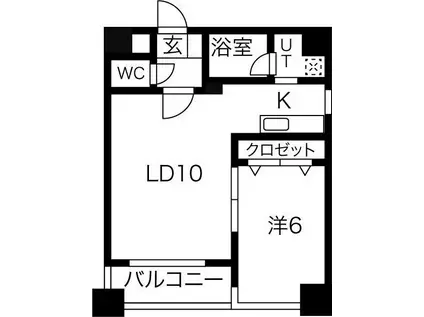 ドエル南円山(1LDK/3階)の間取り写真