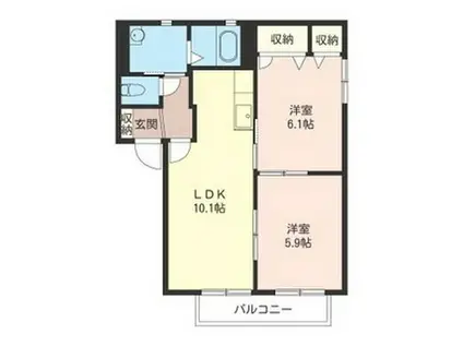 ボナールA棟(2LDK/2階)の間取り写真