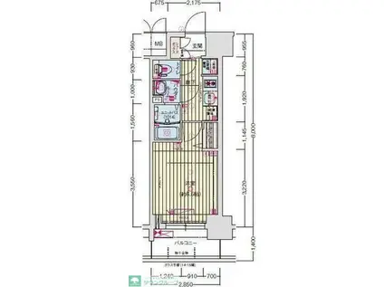 プレサンス鶴舞ファースト(1K/10階)の間取り写真