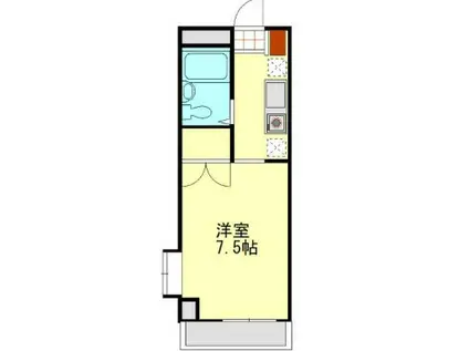 照栄ハイツ(1K/4階)の間取り写真