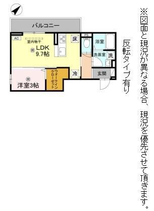 THE EARTH.01(1LDK/1階)の間取り写真