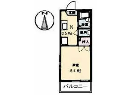 フレグランス西霞 C棟(1K/1階)の間取り写真