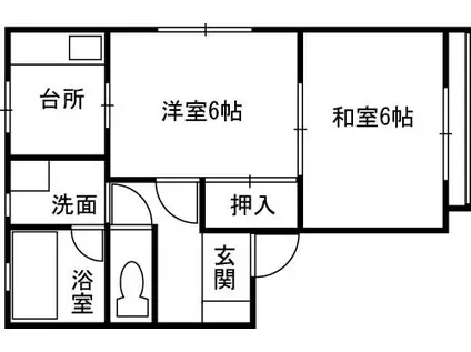 ハイツ立山(2DK/1階)の間取り写真