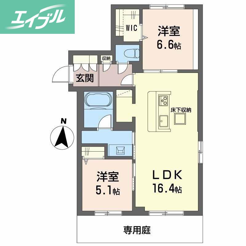 レーベンエイトII(2LDK/3階)の間取り写真