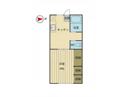 ヴィラ栄町(1K/2階)の間取り写真