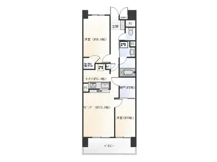 モア・クレストアクゼス新横浜(2LDK/4階)の間取り写真