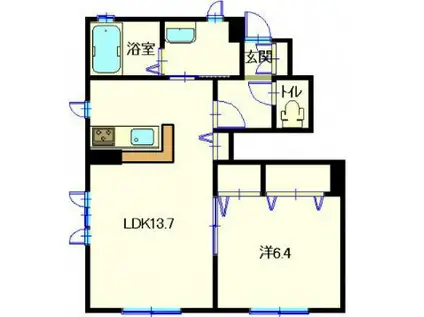 VILLA GRACE(1LDK/1階)の間取り写真