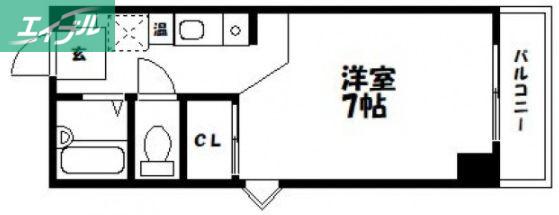パルティール21(ワンルーム/2階)の間取り写真