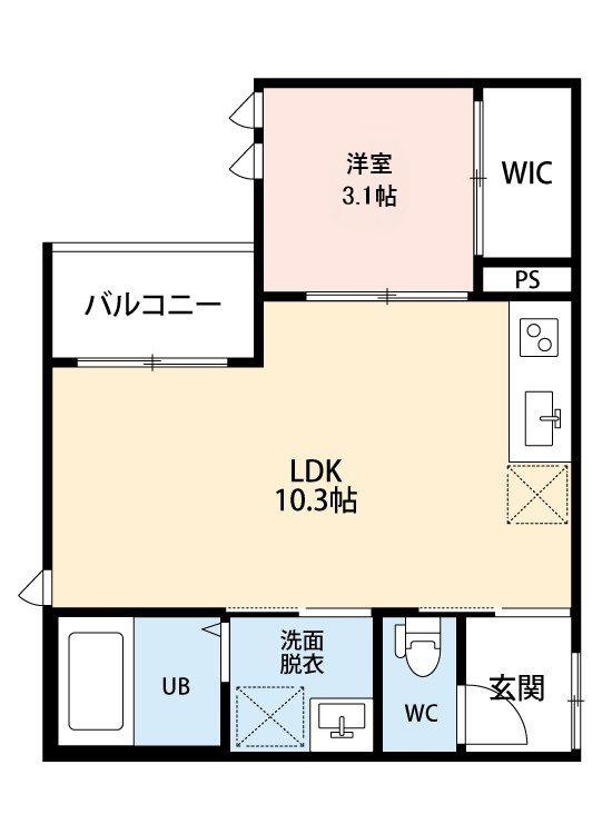 REGALEST東海学園前(1LDK/2階)の間取り写真