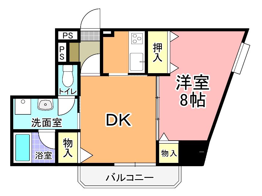 リバティ梅香(1DK/2階)の間取り写真