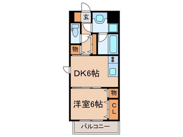 コンフォールドミールK(1DK/1階)の間取り写真