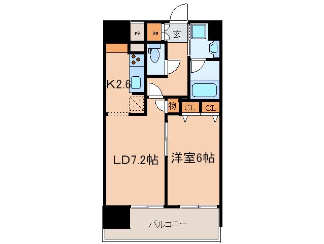 パークキューブ板橋本町(1LDK/13階)の間取り写真