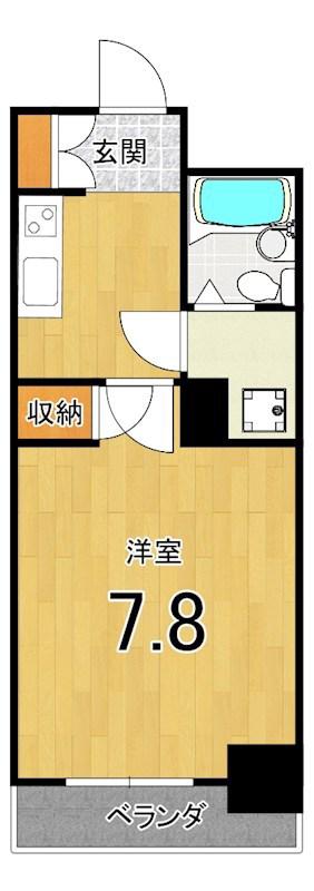 コスモフォーラム四条(1K/6階)の間取り写真