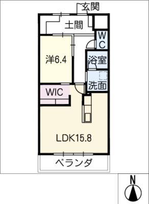 GRAN R TATSUMI(1LDK/4階)の間取り写真
