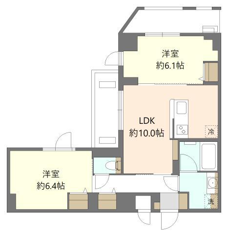 アルプ東葛西(2LDK/4階)の間取り写真